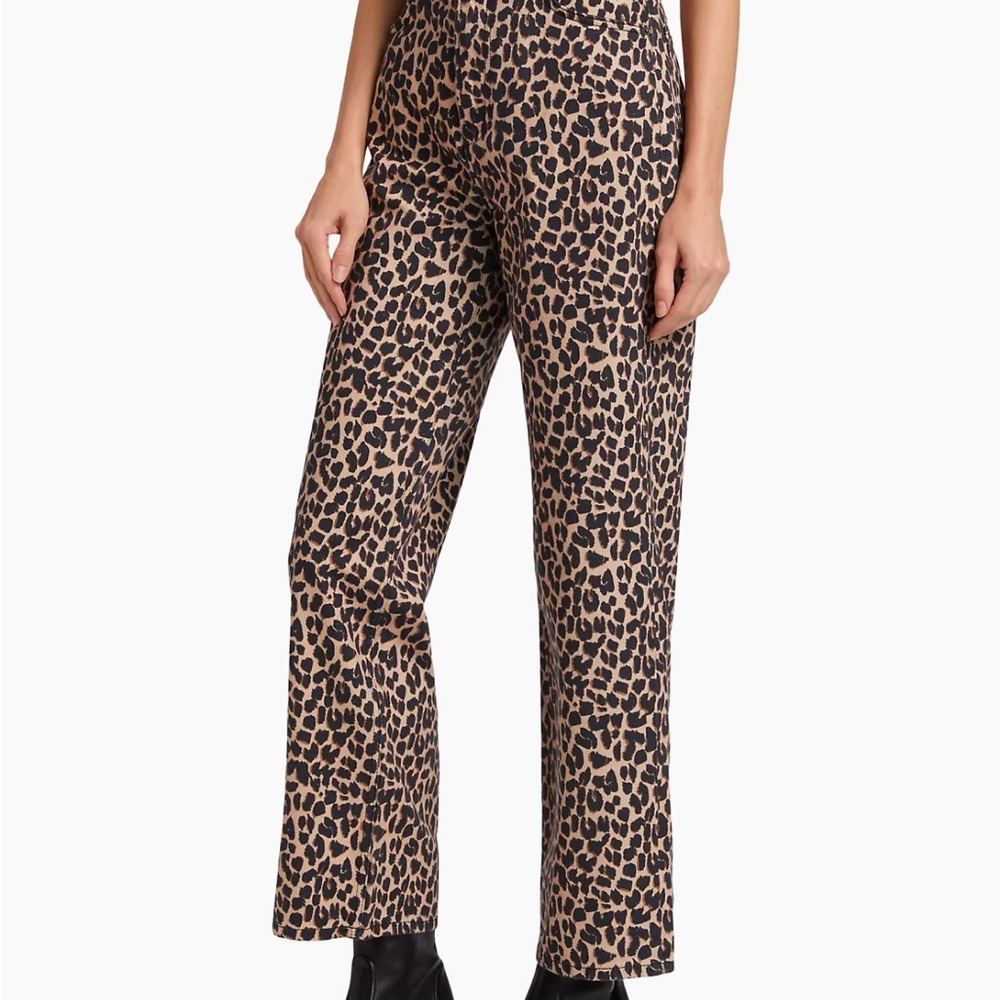 Reformation Leopard Print Straight Leg Pants